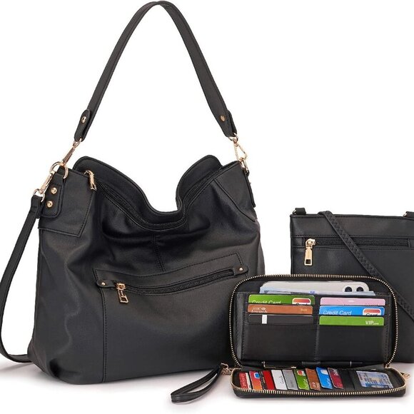 Large Crossbody Bags Ladies Shoulder Handbags Purse and Wallet Set for Women Tot - Picture 1 of 7